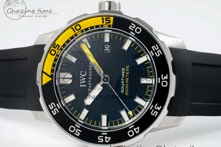 MIROTIME 0121 Bright Aquatimer Automatic SS RSF 1:1 Best Edition Black Yellow Dial on Black Rubber Strap A 7068